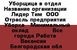 Уборщица в отдел › Название организации ­ Лидер Тим, ООО › Отрасль предприятия ­ Уборка › Минимальный оклад ­ 28 000 - Все города Работа » Вакансии   . Белгородская обл.